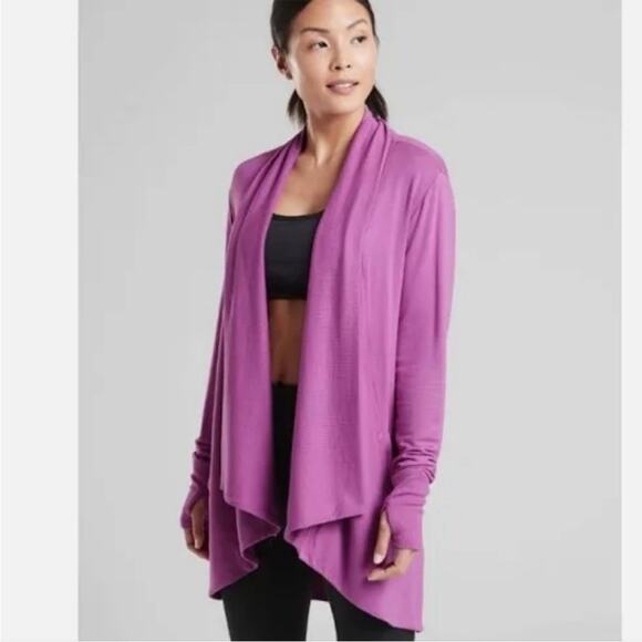 Athleta Womens Pranayama Duster Cardigan With Pockets & Thumb Holes Size Small - Picture 1 of 11